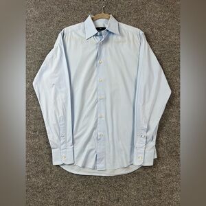Ermenegildo Zegna Shirt Men's Size‎ 37/14.5 Blue Button Down Long-Sleeve Office